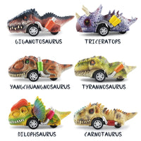 HKM-878035 Dinosaur Pull Back Car - Multi-Style Friction Toy for Kids Ages 5 and Up, PVC Material, Convenient Packaging