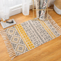 HKM-878099 Bohemian Hand-Woven Cotton and Linen Blend Floor Mat