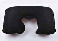 HKM-878611 Inflatable U-Shaped Neck Pillow in Flocking PVC for Comfortable Travel and Relaxation