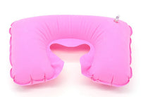 HKM-878611 Inflatable U-Shaped Neck Pillow in Flocking PVC for Comfortable Travel and Relaxation