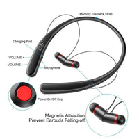HKM-878675 Neckband Bluetooth Headset with Stereo Sound in Black and Rose Gold