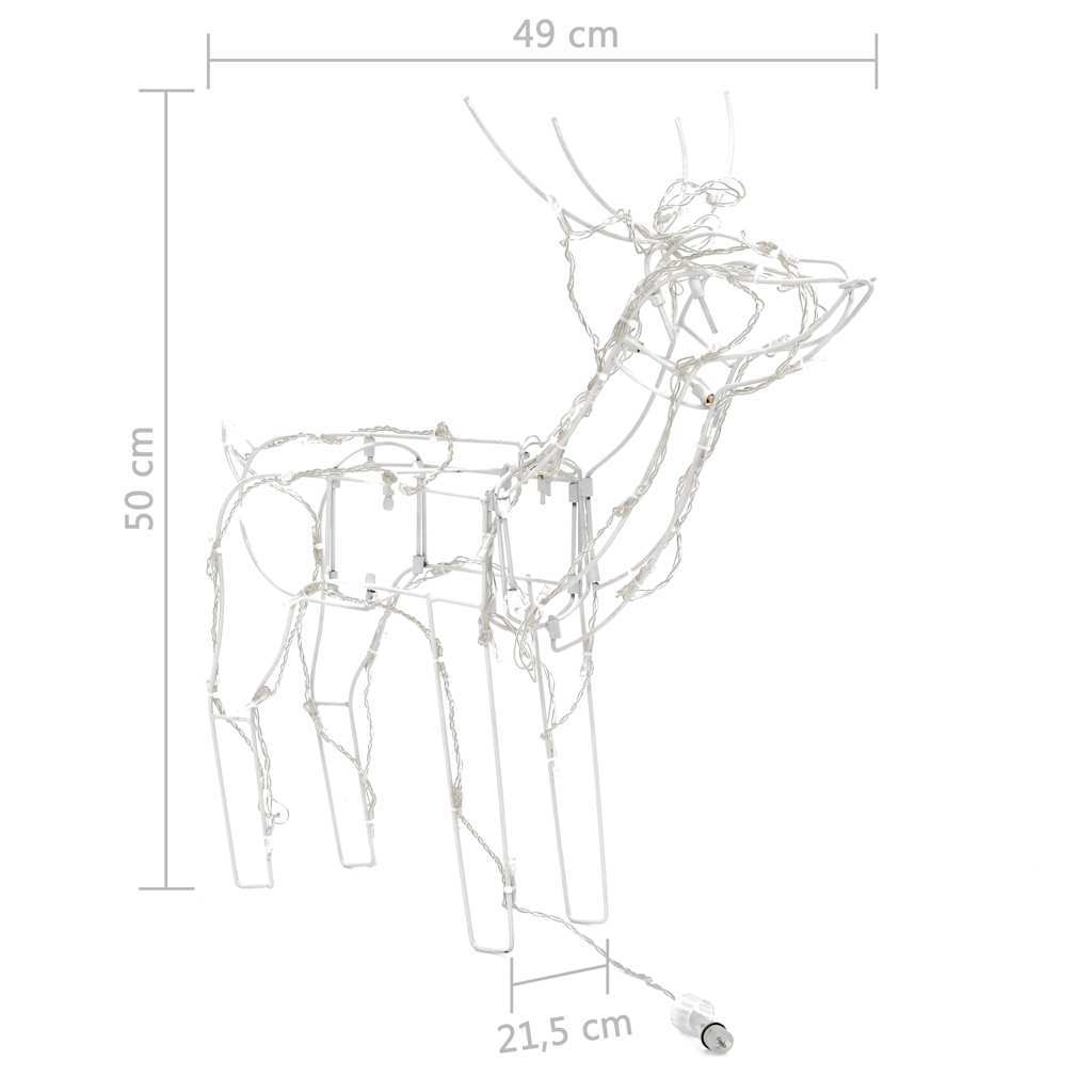 HKM-878739 3-Piece LED Reindeer Christmas Decoration Set - Warm White Lights for Indoor & Outdoor Use