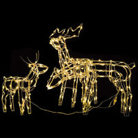 HKM-878739 3-Piece LED Reindeer Christmas Decoration Set - Warm White Lights for Indoor & Outdoor Use