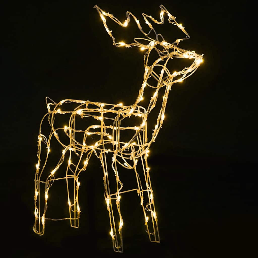 HKM-878739 3-Piece LED Reindeer Christmas Decoration Set - Warm White Lights for Indoor & Outdoor Use