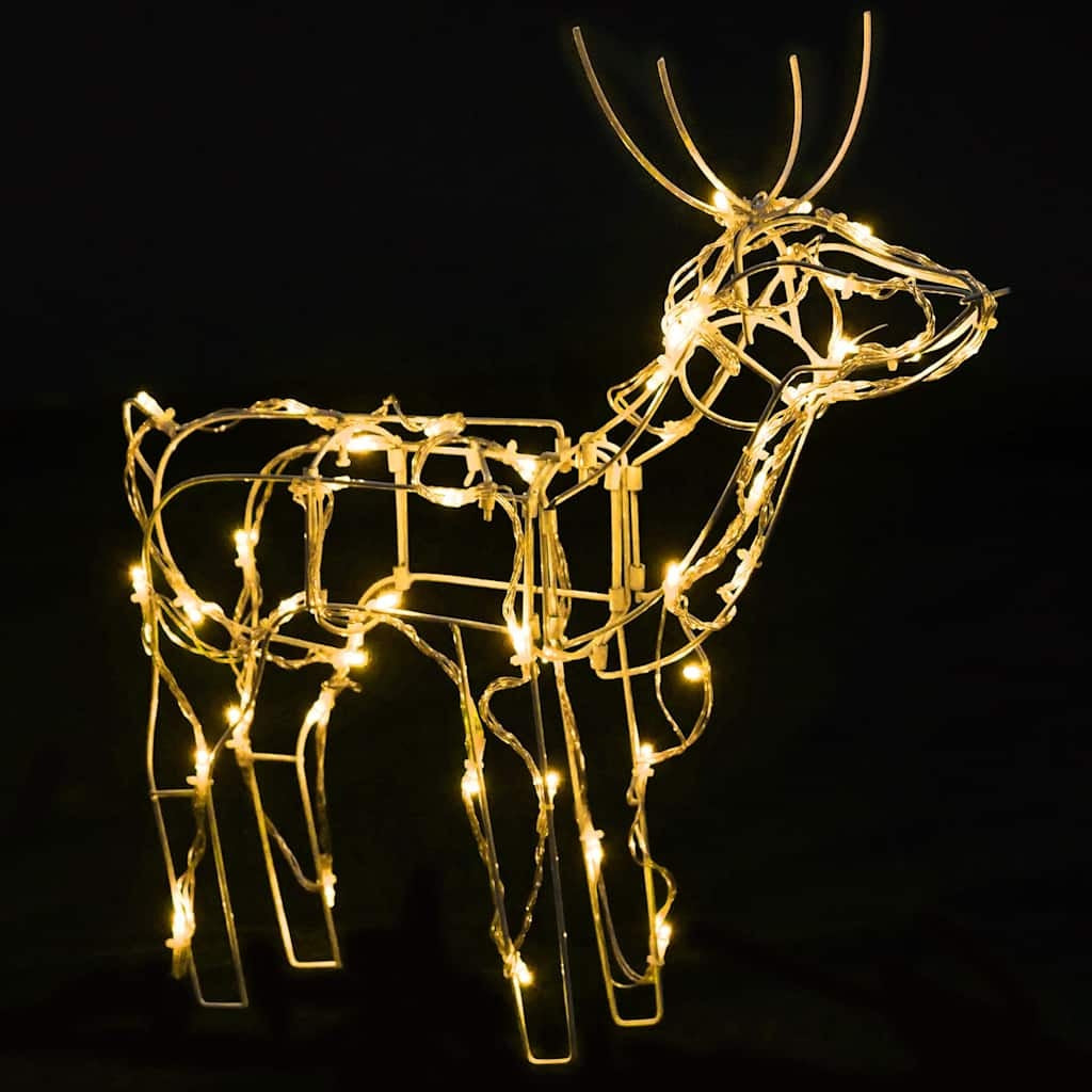 HKM-878739 3-Piece LED Reindeer Christmas Decoration Set - Warm White Lights for Indoor & Outdoor Use