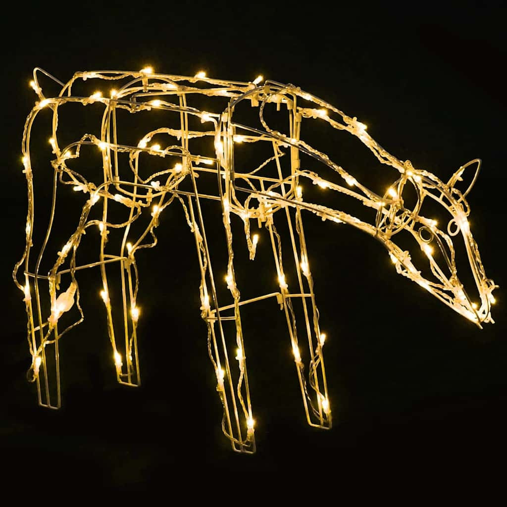 HKM-878739 3-Piece LED Reindeer Christmas Decoration Set - Warm White Lights for Indoor & Outdoor Use