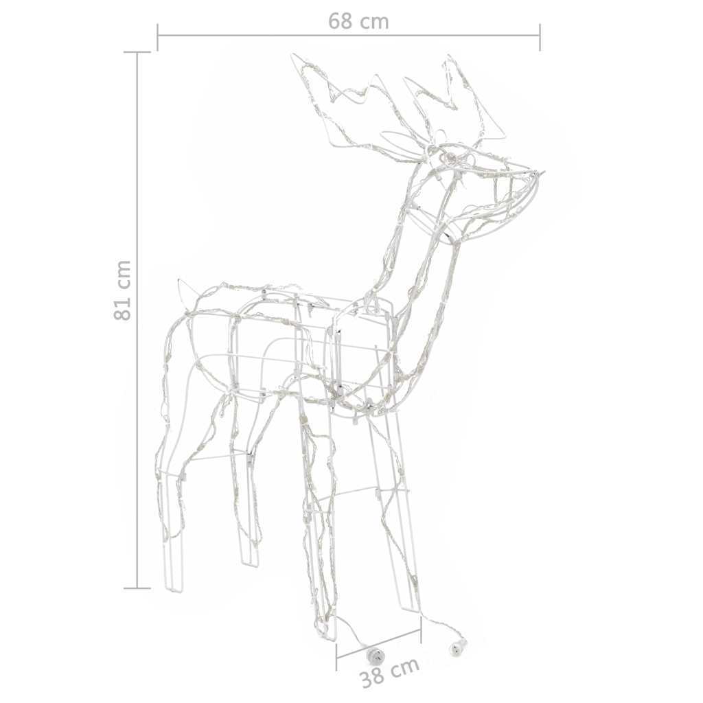 HKM-878739 3-Piece LED Reindeer Christmas Decoration Set - Warm White Lights for Indoor & Outdoor Use