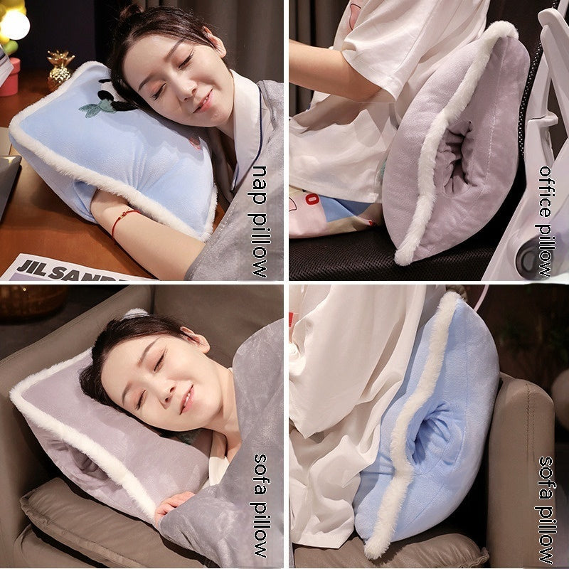 HKM-878739 Cartoon Panda Three-in-One Cushion Pillow and Blanket Set