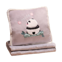 HKM-878739 Cartoon Panda Three-in-One Cushion Pillow and Blanket Set