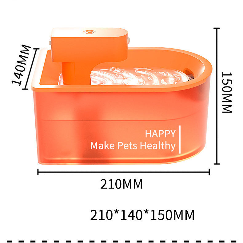HKM-878803 Wireless Infrared Pet Water Dispenser - 1.8L Capacity, Orange, ABS Material, Induction Distance 1.2m