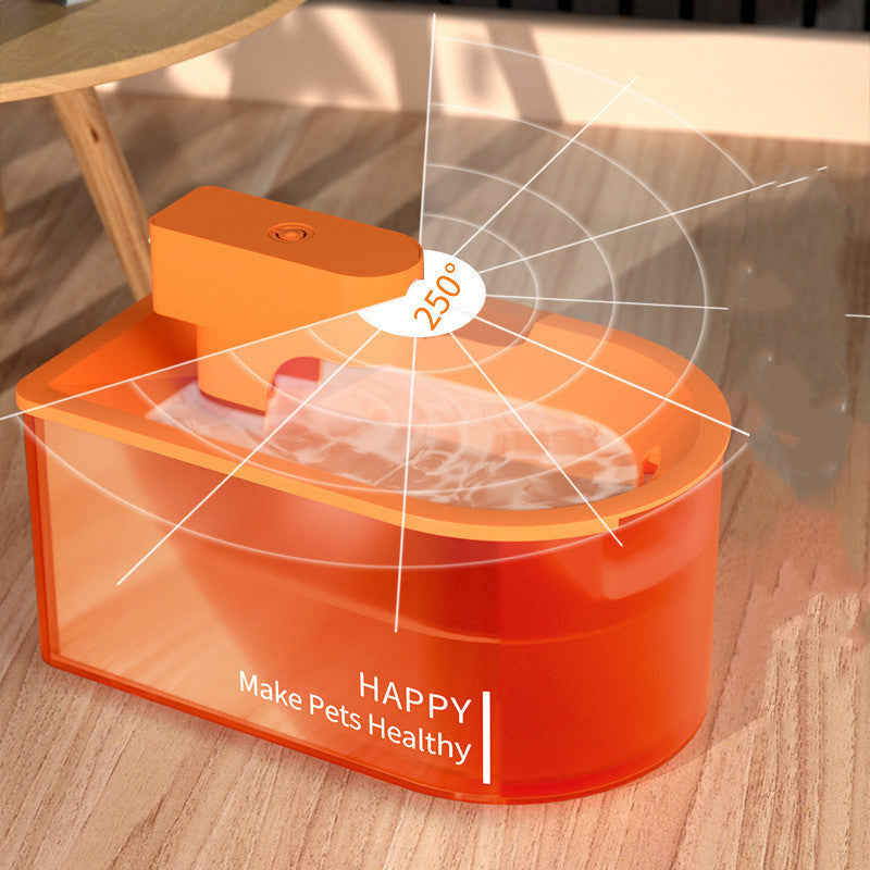 HKM-878803 Wireless Infrared Pet Water Dispenser - 1.8L Capacity, Orange, ABS Material, Induction Distance 1.2m