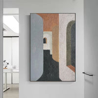 HKM-878867 Handmade Abstract Oil Painting on Canvas for Modern Home Decor, Unstretched and Frameless