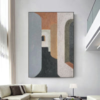 HKM-878867 Handmade Abstract Oil Painting on Canvas for Modern Home Decor, Unstretched and Frameless