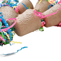 HKM-878867 Paper Cup Hanging Bite Toy for Birds - Eco-Friendly Palm Weaving Design, 38cm High, 82g