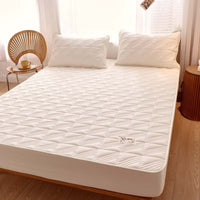 HKM-878931 Pure Cotton Quilted Mattress Protector, Thickened and Anti-Mite, 360° All-Inclusive Design