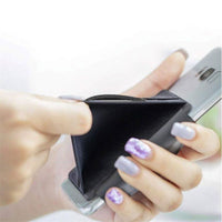 HKM-878995 Lycra Mobile Phone Back Sticker Card Holder - Imitation Leather, Plain Design, 58*92mm