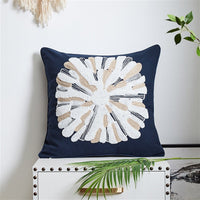 HKM-878995 Mediterranean Style Cotton Canvas Pillow with Landscape Pattern for Living Room and Outdoor Use