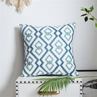 HKM-878995 Mediterranean Style Cotton Canvas Pillow with Landscape Pattern for Living Room and Outdoor Use
