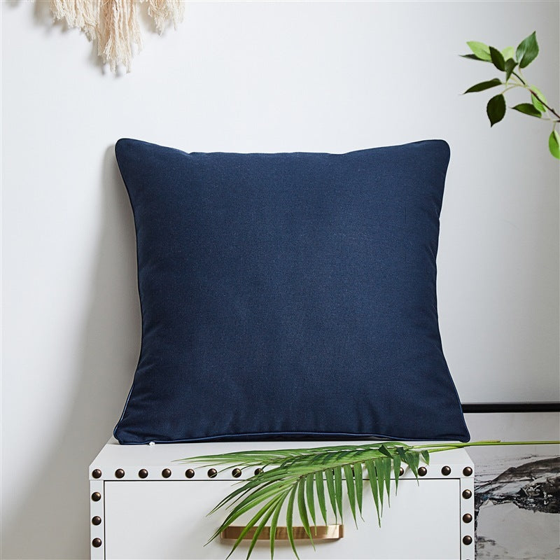HKM-878995 Mediterranean Style Cotton Canvas Pillow with Landscape Pattern for Living Room and Outdoor Use