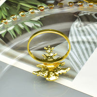 HKM-879059 Elegant Green Metal Napkin Buckle for Western-style Holiday Table Setting