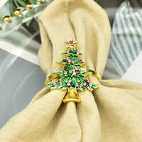 HKM-879059 Elegant Green Metal Napkin Buckle for Western-style Holiday Table Setting
