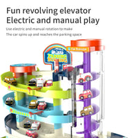 HKM-879187 Multi-Layer Revolving Elevator Parking Garage for Car Play with DIY Assembly