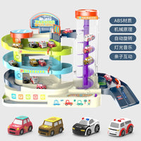HKM-879187 Multi-Layer Revolving Elevator Parking Garage for Car Play with DIY Assembly