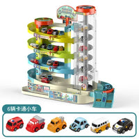 HKM-879187 Multi-Layer Revolving Elevator Parking Garage for Car Play with DIY Assembly