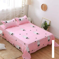 HKM-879251 Geometric Pattern Flat Sheet for Single or Double Beds - Versatile Bedding in Elegant Design