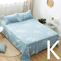 HKM-879251 Geometric Pattern Flat Sheet for Single or Double Beds - Versatile Bedding in Elegant Design