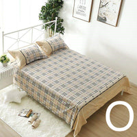 HKM-879251 Geometric Pattern Flat Sheet for Single or Double Beds - Versatile Bedding in Elegant Design