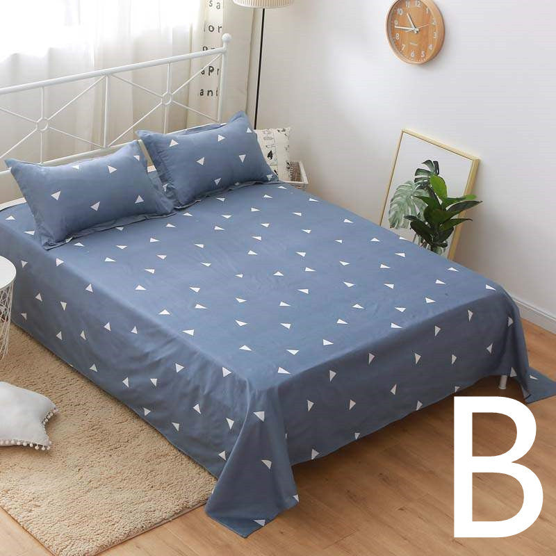HKM-879251 Geometric Pattern Flat Sheet for Single or Double Beds - Versatile Bedding in Elegant Design