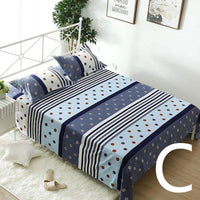 HKM-879251 Geometric Pattern Flat Sheet for Single or Double Beds - Versatile Bedding in Elegant Design