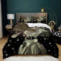 HKM-879251 Kids Digital Printed Spaceship Rocket Pattern Bedding Quilt Cover Set for Modern Bedrooms