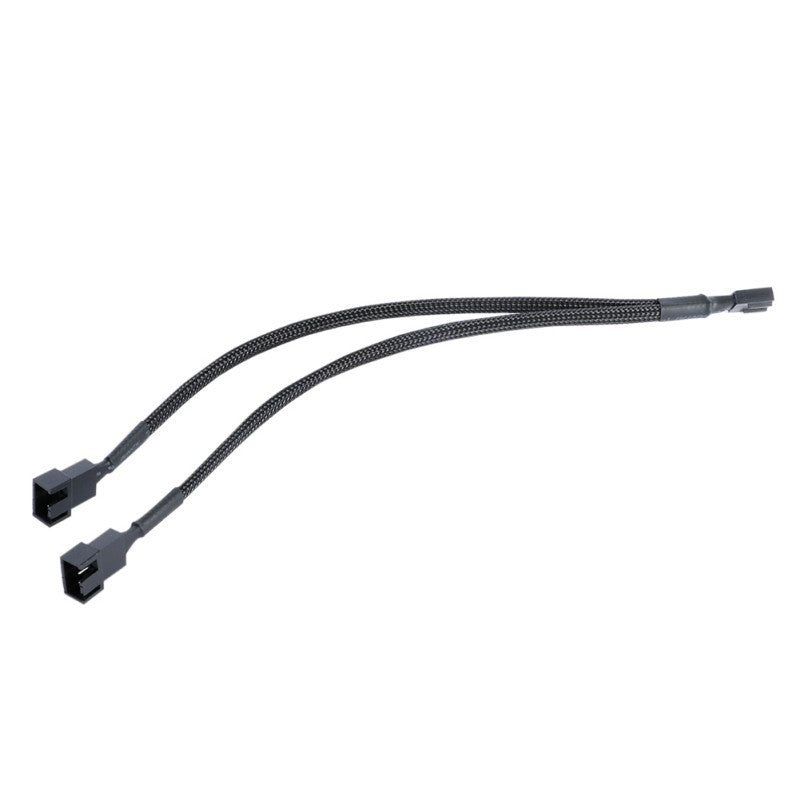 HKM-879315 4-Pin Temperature Controlled Cooling Fan Extension Cable with CPU Adapter and Mesh Design