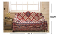 HKM-879315 Cotton Slipcover for Sectional Sofa – Multi-Purpose Towel, Geometric Pattern, Soft and Washable