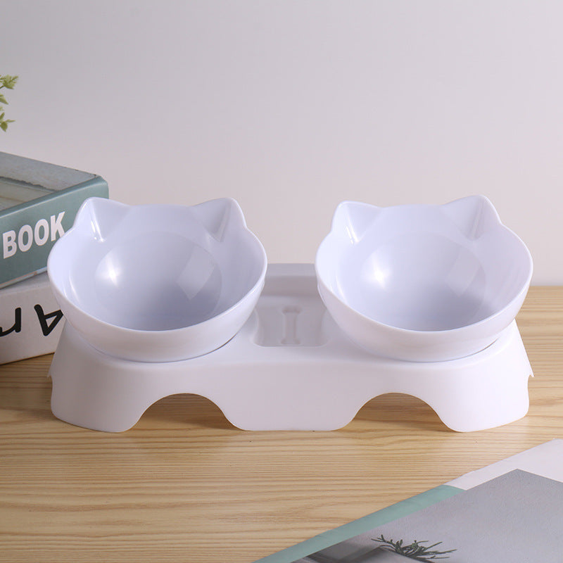 HKM-879443 Neck Protection Double Bowl for Cats and Dogs - Detachable, Easy-Clean, Durable Design