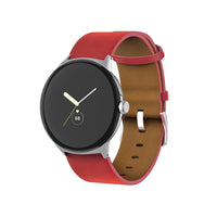 HKM-879443 Straight Interface Leather Watch Strap - Compatible with Google Devices - Available in Multiple Colors - 20mm Width