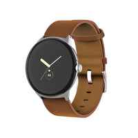 HKM-879443 Straight Interface Leather Watch Strap - Compatible with Google Devices - Available in Multiple Colors - 20mm Width
