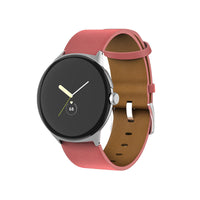HKM-879443 Straight Interface Leather Watch Strap - Compatible with Google Devices - Available in Multiple Colors - 20mm Width