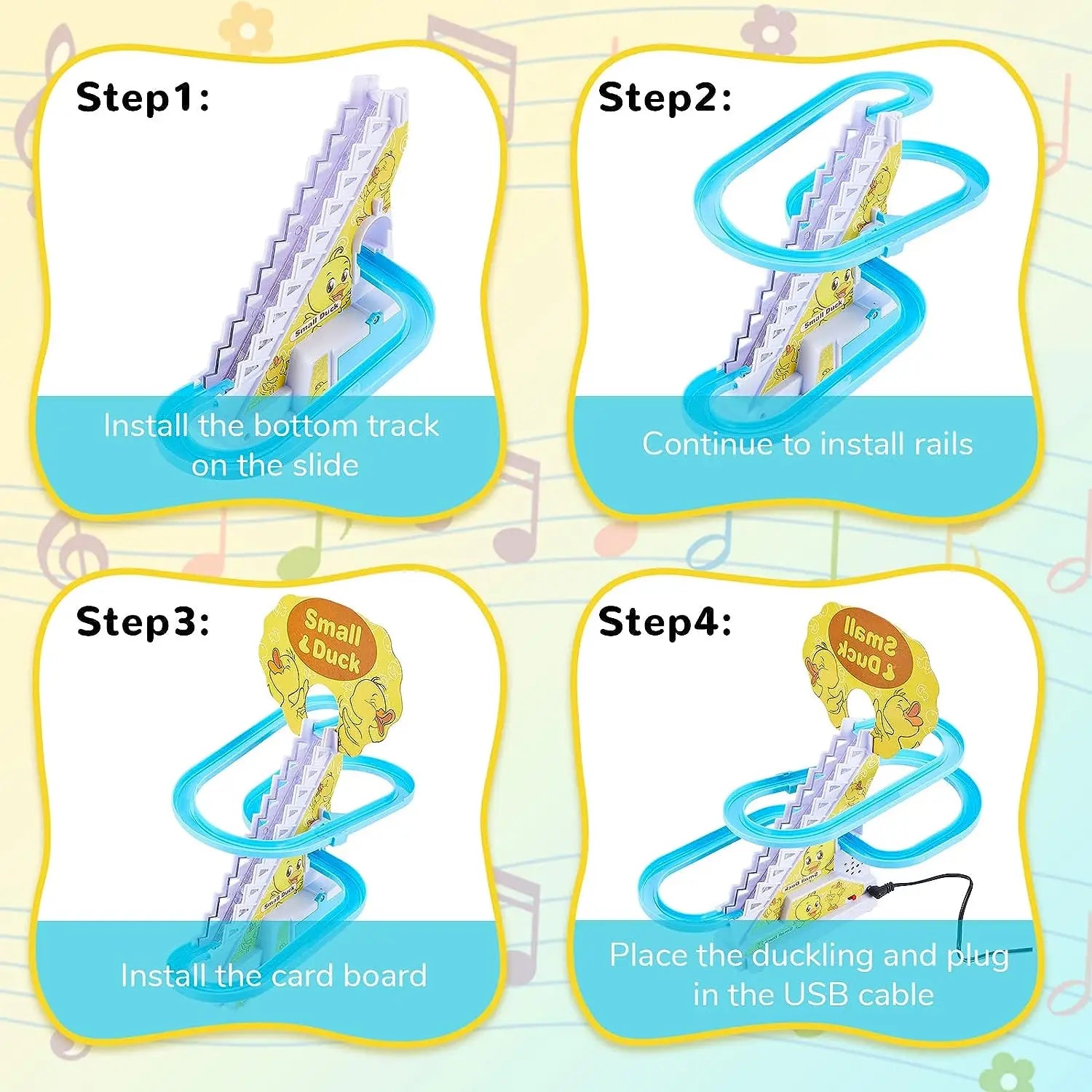 HKM-879571 Electric Duck Climbing Race Toy for Kids - Fun Sliding & Stair Navigation