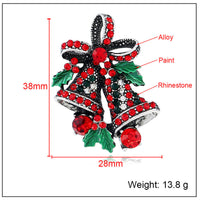HKM-879699 Elegant Christmas Suit Pin Brooch with Alloy Inlaid Artificial Gems in Ancient Gold and Silver
