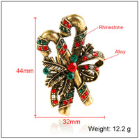 HKM-879699 Elegant Christmas Suit Pin Brooch with Alloy Inlaid Artificial Gems in Ancient Gold and Silver
