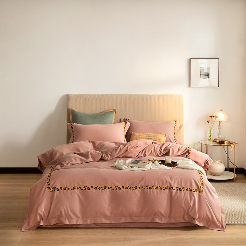 HKM-879891 Embroidered Cotton Quilt Cover Set for 1.5m/1.8m Beds in Various Colors