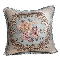 HKM-879891 European Style Embroidered Lumbar Support Pillow - Soft Sofa Cushion in Various Colors and Sizes