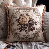 HKM-879891 European Style Embroidered Lumbar Support Pillow - Soft Sofa Cushion in Various Colors and Sizes