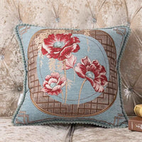 HKM-879891 European Style Embroidered Lumbar Support Pillow - Soft Sofa Cushion in Various Colors and Sizes