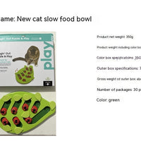 HKM-879955 Slow Feed Cat Bowl in Green - Durable PP Material for Healthy Eating