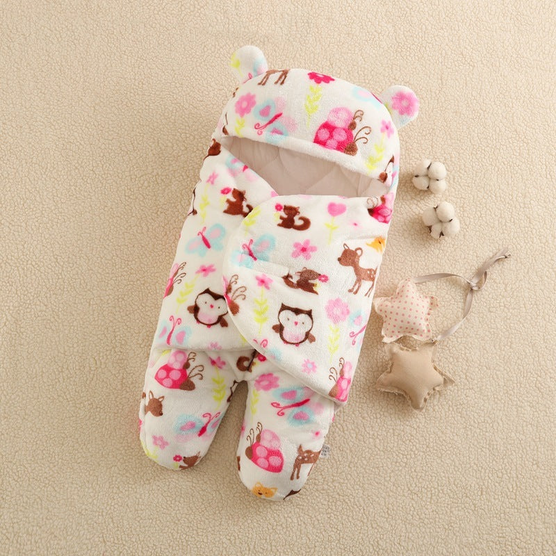 HKM-880083 Adorable Cartoon Printed Flannel Sleeping Bag for Babies, Various Designs Available
