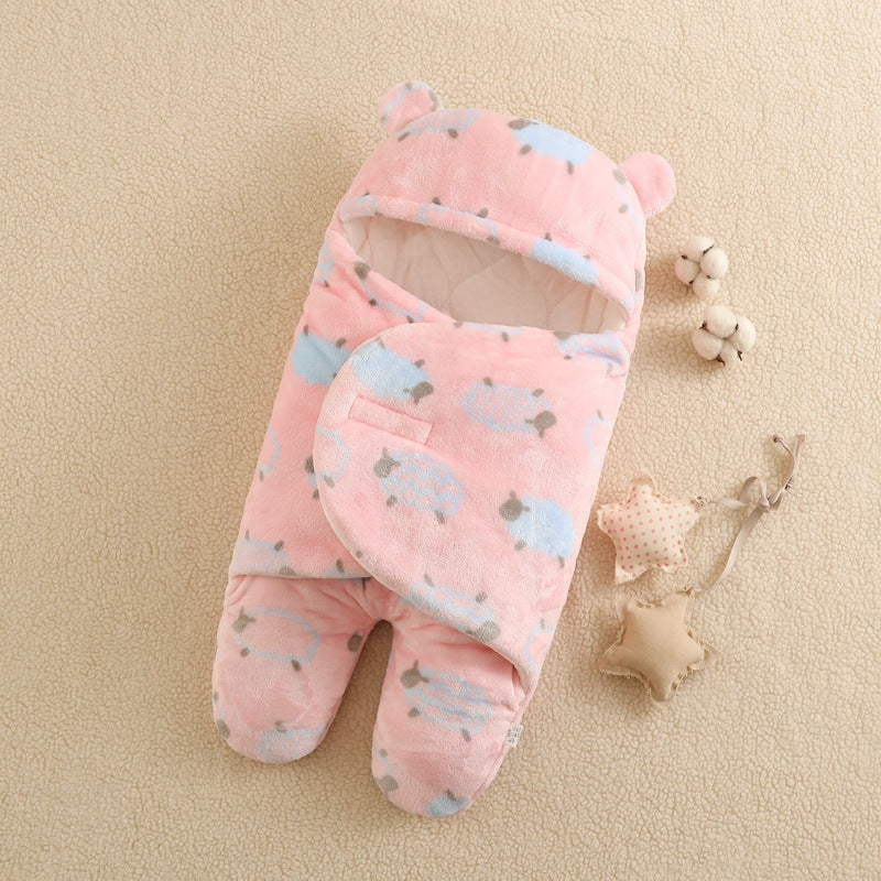 HKM-880083 Adorable Cartoon Printed Flannel Sleeping Bag for Babies, Various Designs Available
